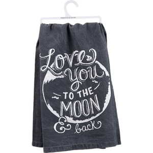 image:imagePrimitives by Kathy 26904 Chalk Dish Towel 28 x 28 Love You to The Moon