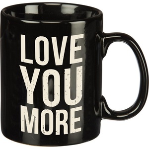 image:imagePrimitives by Kathy Black and White Stoneware Coffee Mug 20Ounce Love You Morelove you more