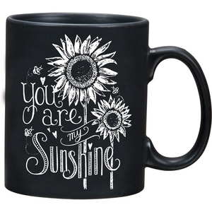 image:imagePrimitives by Kathy Black and White Stoneware Coffee Mug 20Ounce Love You Moreyou are my sunshine