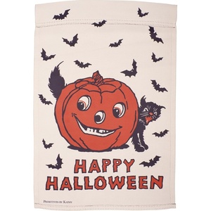 image:imagePrimitives by Kathy Decorative Garden Flag  Happy Halloween Classic Pumpkin Design