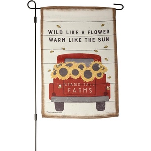 image:imagePrimitives by Kathy Decorative Garden Flag  Red Sunflower Pickup Truck Wild Like A Flower Warm Like The Sun