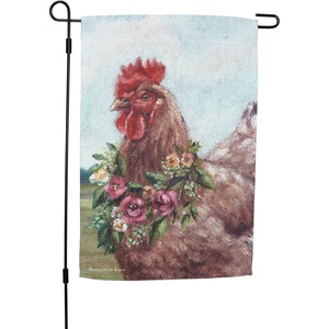 image:imagePrimitives by Kathy Floral Chicken Garden Flag Double Sided Easter amp Spring Collection full color design