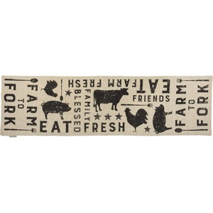 image:imagePrimitives by Kathy 39418 Black and White Cotton Table Runner 56 x 15Inches Farmhouse
