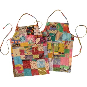 image:imagePrimitives by Kathy Bee Brand Apron Just Bee Kind HumbleGrateful Vintage style with bee pattern stitched panel  Full Coverage with Adjustable Neck amp Waist and 3 pockets Honeybee kitchen decorKantha