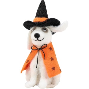 image:imagePrimitives by Kathy Collectible Critter  Dog Witch Coordinate with Our Other Collectible CrittersFigurines for a DelightfulSeasonal DisplayFeltHandmade Details
