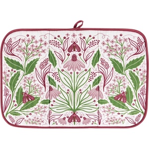 image:imagePrimitives by Kathy Decorative Kitchen Drying Mat Full Color Design ultraabsorbent nature inspired pattern of purple floralsbutterfliesFolk Art Collection dish mat pad kitchen accessory