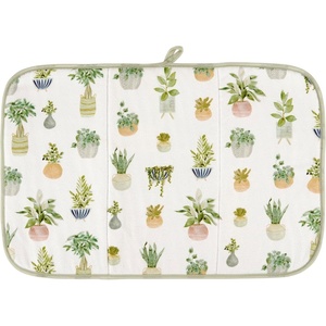 image:imagePrimitives by Kathy Decorative Kitchen Drying Mat Full Color Design ultraabsorbent plant inspired pattern of house plantssucculentswatercolor stylePlant Lovers dish mat pad kitchen accessory