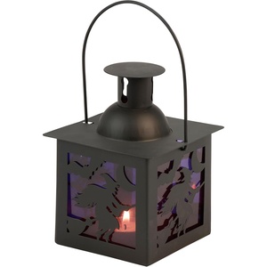image:imagePrimitives by Kathy Decorative Lantern Witches from Our Halloween Collection displaying a Vintage Lantern Design with Cutouts of Flying Witches on Each Side