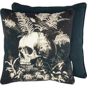 image:imagePrimitives by Kathy Decorative Throw Pillow with Zipper Cover Dark Plant Skull Designwith Black Piping Trim for Added Accent from Our Halloween Collection