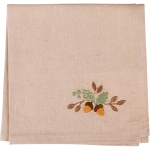 image:imagePrimitives by Kathy Fall Decorative Napkin Set 15 x 15 flax linen brown green pumpkin orange