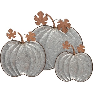 image:imagePrimitives by Kathy Fall Halloween Themed Galvanized Metal Decorative Tray Set