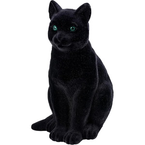 image:imagePrimitives by Kathy Fuzzy Black Cat Figurine Halloween Home Accent Witchy Dcor Ideas Black Flocking and Green Eyes 10 Inches Tall Designed for Easy Shelf amp Tabletop Display