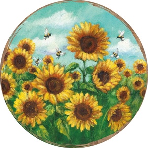 image:imagePrimitives by Kathy Garden Theme Featuring Sunflowers amp Bumblebees Decorative Placemat
