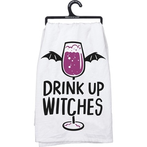 image:imagePrimitives by Kathy Home Dcor Kitchen Towel Drink Up Witches Funny Halloween Sentiment