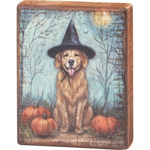 image:imagePrimitives by Kathy Home Dcor Sign  Dog As A Witch Block