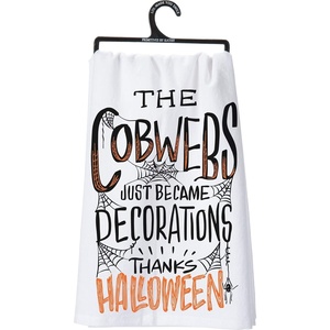 image:imagePrimitives by Kathy LOL Made You Smile Halloween Dish Towel 29 x 28Inches Cobwebs