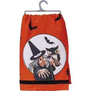 image:imagePrimitives by Kathy RetroInspired Halloween Dish Towel 28 x 28Inch Witch