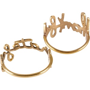 image:imagePrimitives by Kathy SetGrateful Wooden Napkin Ring 250 x 2 x 2 gold color finish