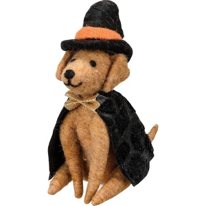 image:imagePrimitives by Kathy Witch Dog Collectible Figurine 4 x 5 x 250 Mublack Orange Brown