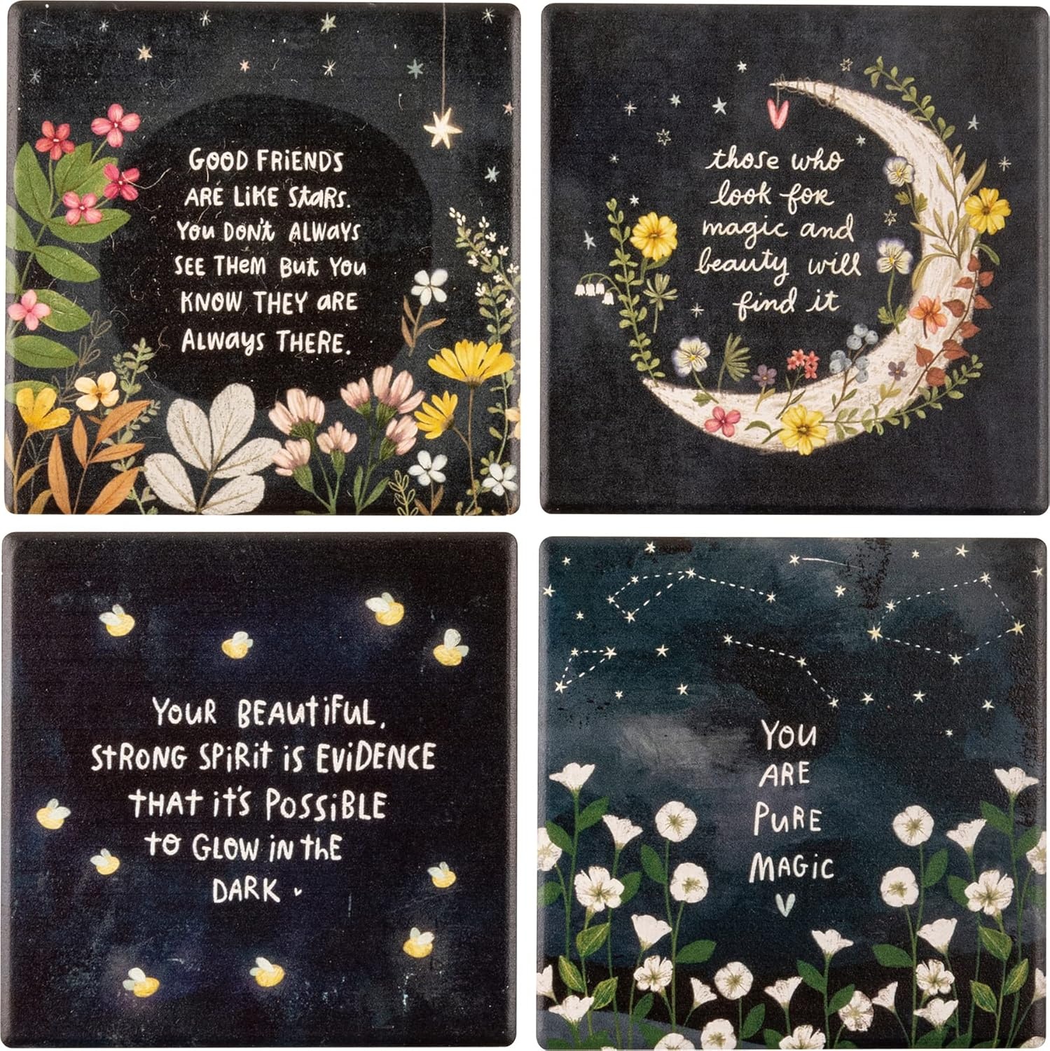 image:imagePrimitives by Kathy Set of 4 Absorbent Stoneware Decorative Coaster SetMulticolor