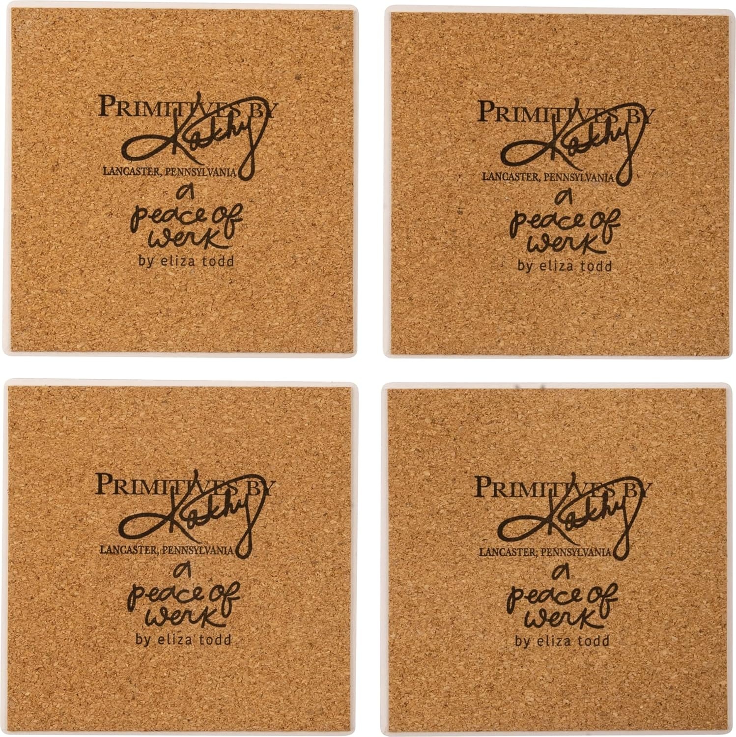 image:imagePrimitives by Kathy Set of 4 Absorbent Stoneware Decorative Coaster SetMulticolor