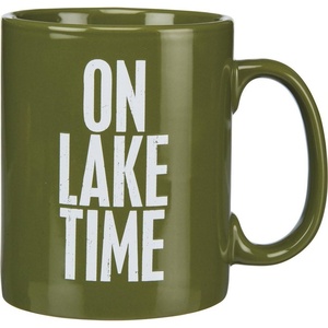 image:imagePrimitives by Kathy 21675 Green Stoneware Coffee Mug 20Ounce Lake Time