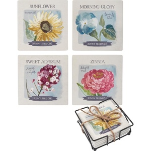 image:imagePrimitives by Kathy Flower Seed Packets Coaster Set