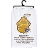 image:imagePrimitives by Kathy Kitchen Towel  First Turkey from Our Fall amp Harvest Collection displaying a Colorful Hand Illustrated Design and a Fun Thanksgiving Sentiment