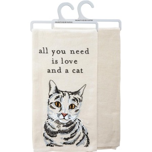 image:imagePrimitives by Kathy 113045 Kitchen Towel All You Need is Love and A Cat