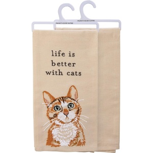 image:imagePrimitives by Kathy 113046 Kitchen Towel Life is Better with Cats