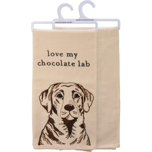 image:imagePrimitives by Kathy 113202 Kitchen Towel I Love My Chocolate Lab 28inch Cotton
