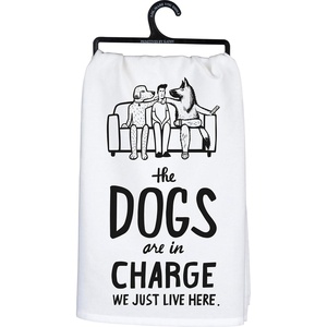 image:imagePrimitives by Kathy Decorative Kitchen Towel The Dogs are in Charge