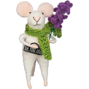 image:imagePrimitives by Kathy Felt Mouse with Tiny Box Sign beYouTiful