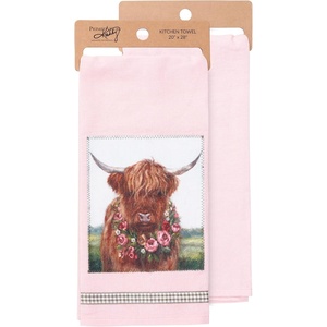 image:imagePrimitives by Kathy Floral Cow Kitchen Towel