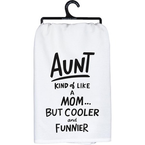 image:imagePrimitives by Kathy Funny Kitchen Towel for Aunt Hand Illustrated Design Machine Washable 28 by 28 Inches Unfolded Black and White Kitchen Dcor Fun for Aunt