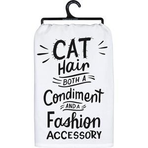 image:imagePrimitives by Kathy Funny Kitchen Towel for Cat Owners Hand Illustrated Design Machine Washable 28 by 28 Inches Unfolded Black and White Kitchen Dcor Gifts for Cat Lovers