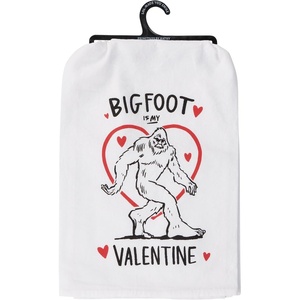 image:imagePrimitives by Kathy Hand Towel  Bigfoot is My Valentine