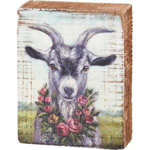 image:imagePrimitives by Kathy Home Dcor Block Sign  Floral Goat