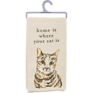 image:imagePrimitives by Kathy Home is Where Your Cat is Dish Towel