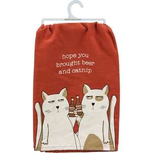 image:imagePrimitives by Kathy Hope You Brought Beer and Catnip Kitchen Towel