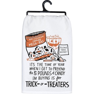 image:imagePrimitives by Kathy Kitchen Towel  Its The time of Year When I get to Pretend The 5 pounds of Candy Im Buying is for Trickortreaters