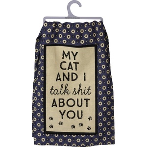image:imagePrimitives by Kathy Kitchen Towel  My Cat and I Talk About You
