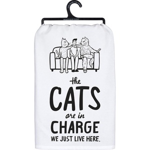 image:imagePrimitives by Kathy Kitchen Towel  The Cats are in Charge