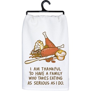 image:imagePrimitives by Kathy Kitchen Towel from Our Fall amp Harvest Collection with a Fun Hand Illustrated Design of a Thanksgiving PlateI Am Thankful to Have A Family Who Takes Eating As Serious As I Do