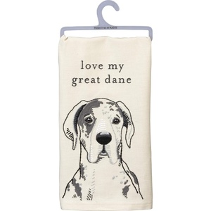 image:imagePrimitives by Kathy Love My Great Dane Dish Towel