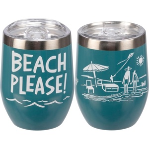 image:imagePrimitives by Kathy Stemless Wine Tumbler  Beach Please