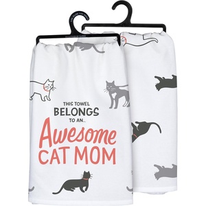 image:imagePrimitives by Kathy This Towel Belongs to an  Awesome Cat Mom Decorative Kitchen Towel