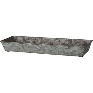 image:imagePrimitives by Kathy 39710 Galvanized Rectangular Trays Set of Two Rustic Tin