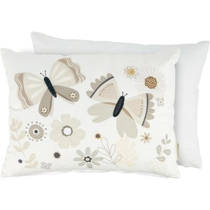 image:imagePrimitives by Kathy Beige Butterfly Floral Pillow Botanical Theme displaying Butterflies Florals Embroidered Raised Cotton AccentsRemovable Zipper CoverPolyester FillSofa Couch Dorm Bedroom Decor