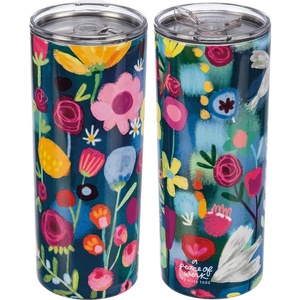image:imagePrimitives by Kathy Blue Floral Stainless Steel Coffee Tumbler